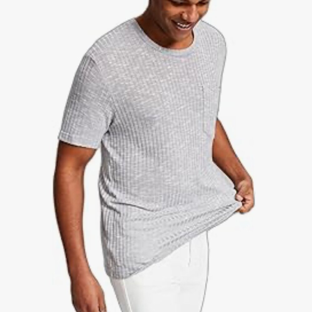 NEW! AND‎ NOW THIS  Mens Long Length Short Sleeve Shirt XXL Heather Grey Soft